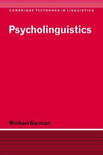 Couverture : Psycholinguistics