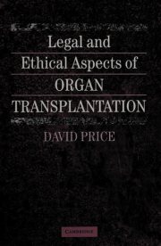 Couverture : Legal and ethical aspects of organ transplantation