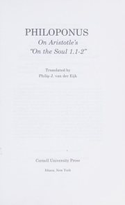 Couverture : On Aristotle's "On the soul 1.1-2"