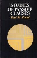 Couverture : Studies of passive clauses