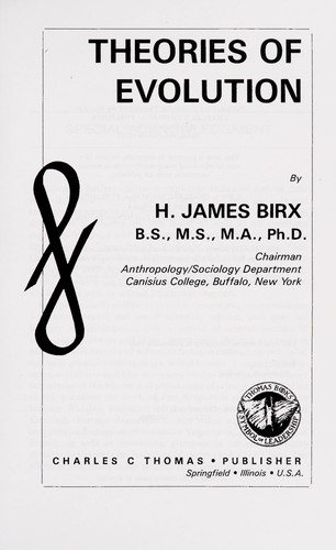 Couverture : Theories of evolution