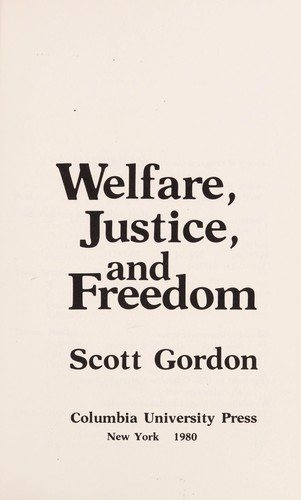 Couverture : Welfare, justice, and freedom