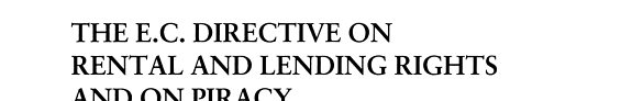 Couverture : The Ec Directive on Rental and Lending Rights and on Piracy (Intellectual Property in Practice)