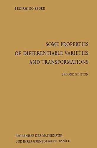 Couverture : Some properties of differentiable varieties and transformations