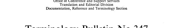 Couverture : Terminology Bulletin