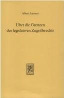 Couverture : Über die Grenzen des legislativen Zugriffsrechts