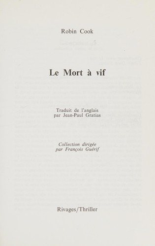 Couverture : Le mort à vif