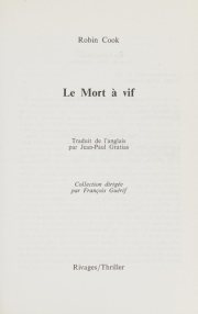 Couverture : Le mort à vif