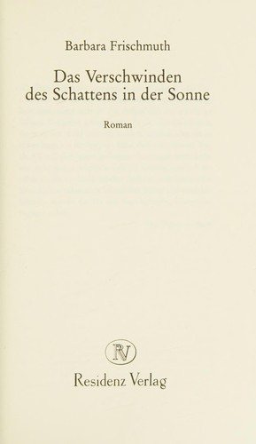 Couverture : Das Verschwinden des Schattens in der Sonne.