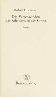 Couverture : Das Verschwinden des Schattens in der Sonne.