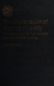 Couverture : The explanation of organic diversity
