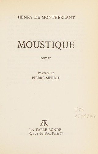 Couverture : Moustique