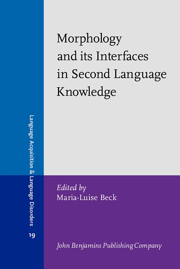 Couverture : Morphology and Its Interfaces in Second Language Knowledge