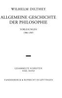 Couverture : Allgemeine Geschichte der Philosophie