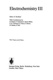 Couverture : Electrochemistry III
