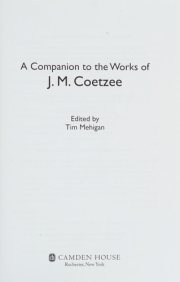 Couverture : A companion to the works of J.M. Coetzee