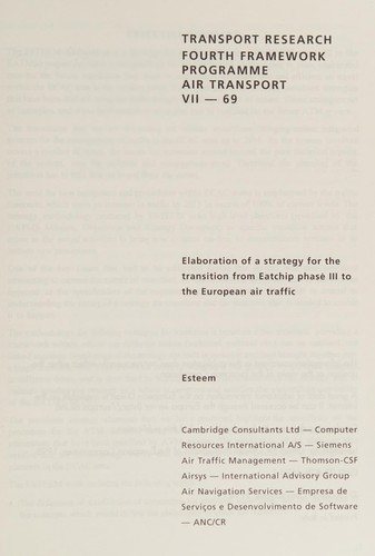 Couverture : Elaboration of a strategy for the transition from Eatchip phase III to the European air traffic