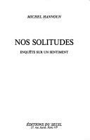 Couverture : Nos solitudes