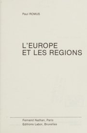Couverture : L' Europe et les régions