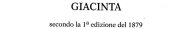 Couverture : Giacinta