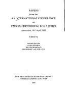 Couverture : Papers from the 4th International Conference on English Historical Linguistics, Amsterdam, 10-13 April 1985