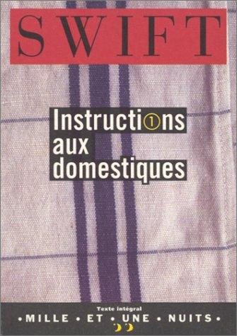 Couverture : Instructions aux domestiques