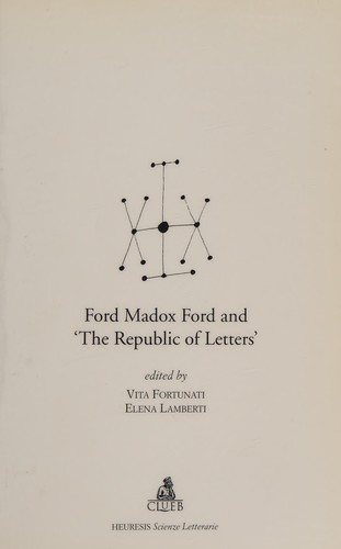 Couverture : Ford Madox Ford and "The republic of letters"