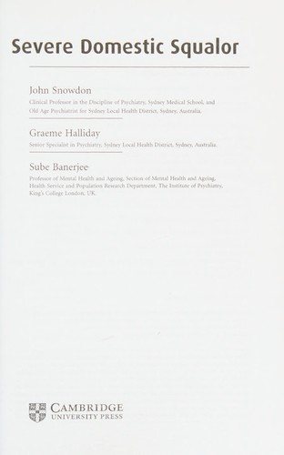 Couverture : Severe Domestic Squalor