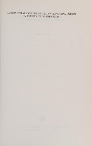 Couverture : A commentary on the United Nations Convention on the Rights of the Child