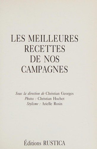 Couverture : Les Meilleures recettes de nos campagnes