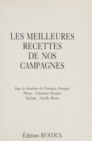 Couverture : Les Meilleures recettes de nos campagnes