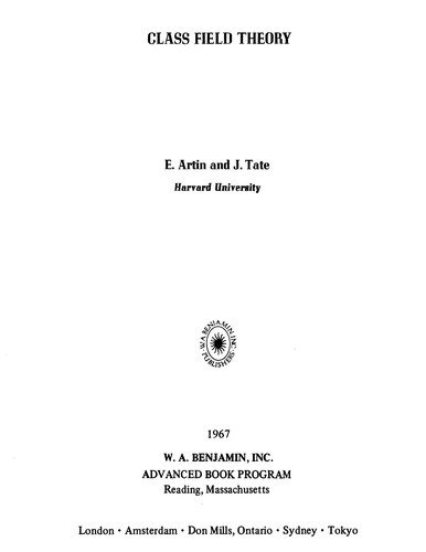 Couverture : Class field theory