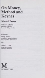 Couverture : On money, method, and Keynes