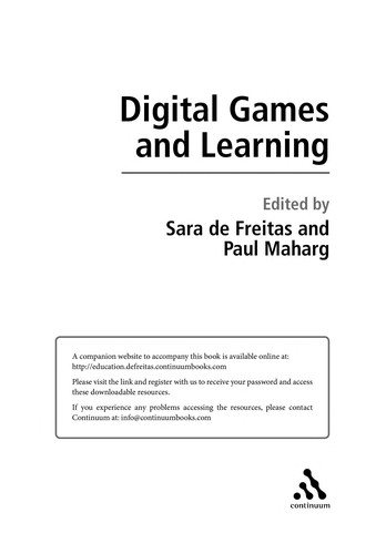 Couverture : Digital games and learning