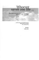 Couverture : Whoever saves one life--