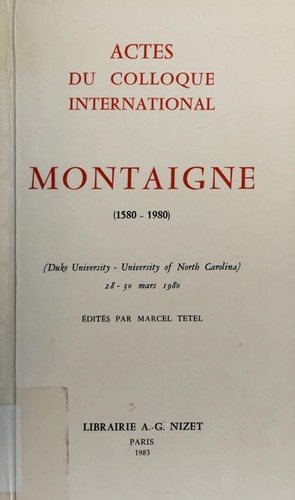 Couverture : Montaigne