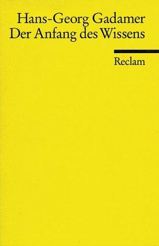 Couverture : Der Anfang des Wissens.