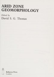 Couverture : Arid zone geomorphology