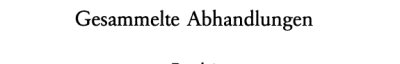 Couverture : Gesammelte Abhandlungen