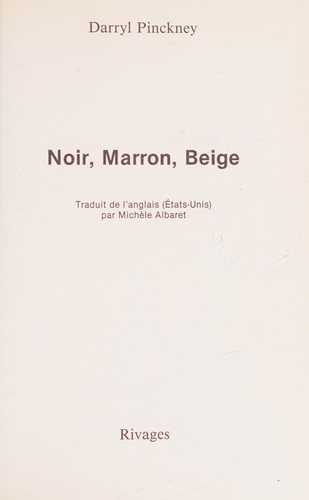 Couverture : Noir, marron, beige