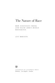Couverture : The nature of race
