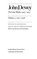 Couverture : John Dewey: The Later Works, 1925-1953