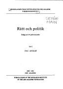 Couverture : Ratt och politik