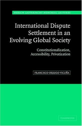 Couverture : International Dispute Settlement in an Evolving Global Society