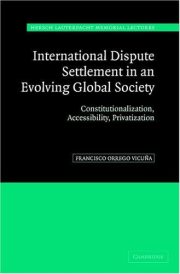 Couverture : International Dispute Settlement in an Evolving Global Society