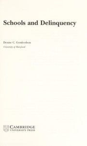 Couverture : Schools and delinquency