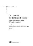 Couverture : La persona e i nomi dell'essere