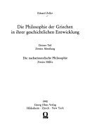 Couverture : T. Die nacharistotelische Philosophie. 5. Aufl. 1923 (2 Abt.)