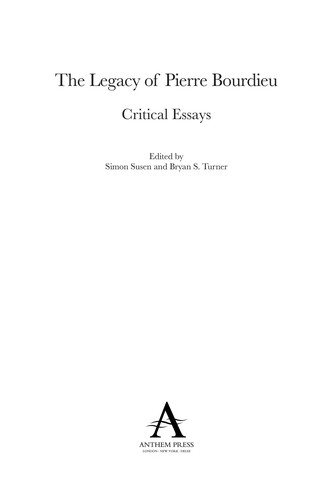 Couverture : The legacy of Pierre Bourdieu