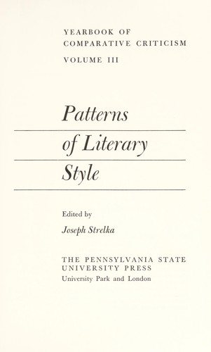 Couverture : Patterns of literary style.